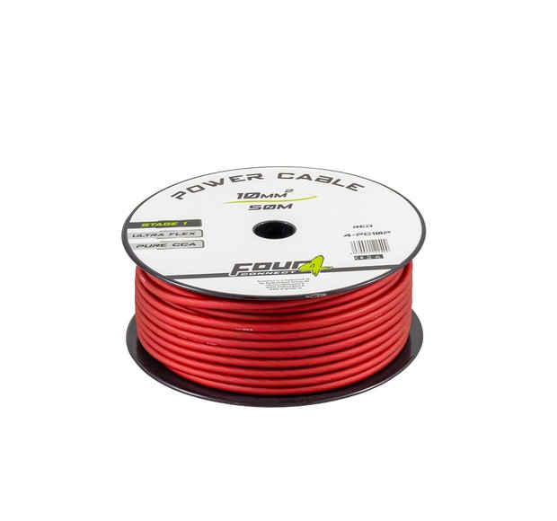 FOUR Connect STAGE1 10mm2 Power cable Red 50m