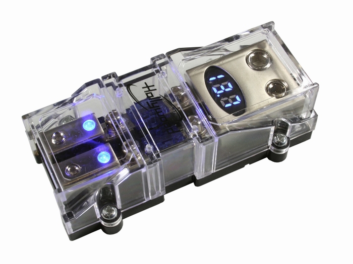 Dubbelle anl zekeringhouder met volt meter
