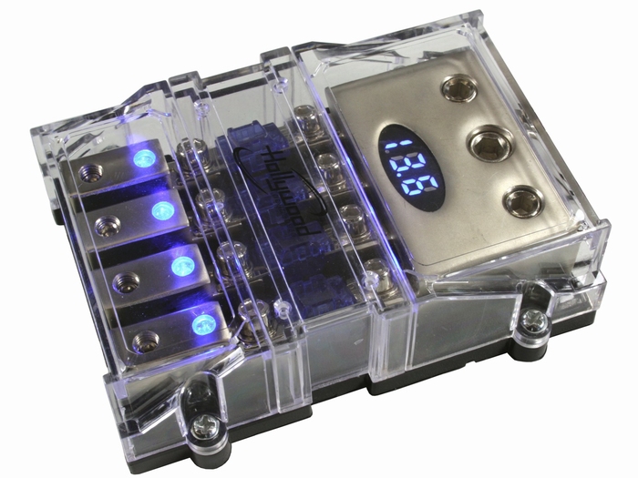 4x anl zekeringhouder met voltmeter