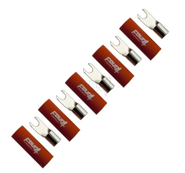 4-690826 M4 fork connector 10mm², 5x Red