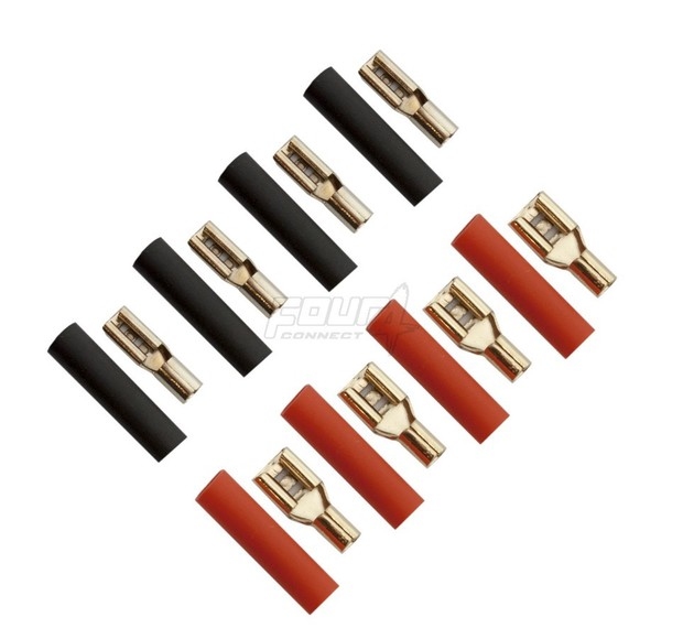Flat connector Set 2,5mm2 ( 4,8+2,8 )  4x Red+ 4x Black