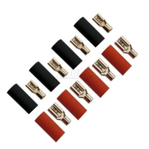 Flat connector Set 6,0mm2 ( 6,3+4,8 )  4x Red+ 4x Black