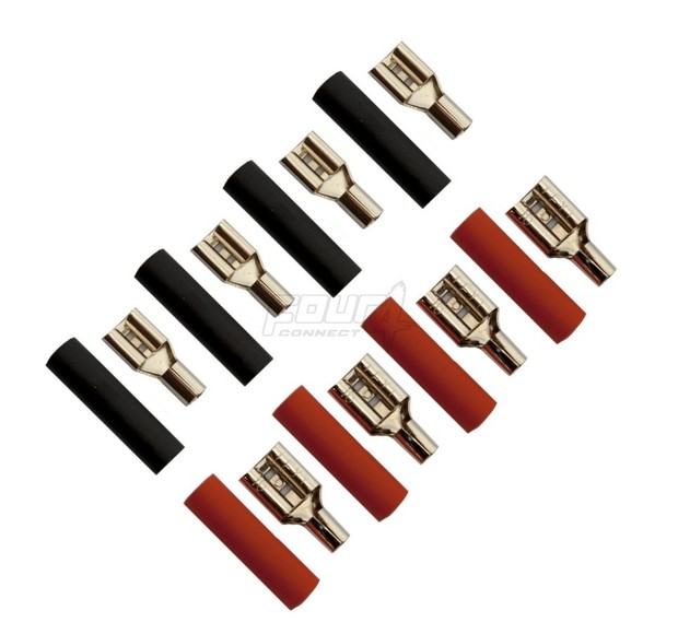 4-690755 flat connector 2.5mm2 – 2×4.8mm/2×6.3mm red + 2×4.8mm/2×6.3mm black