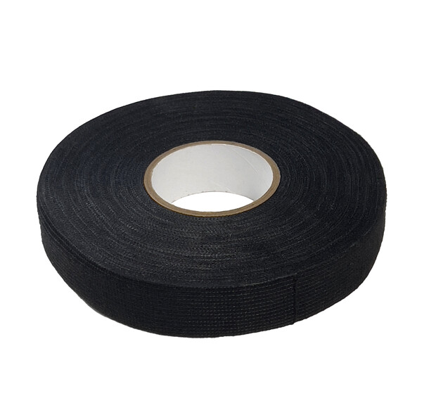 PET Fleece Tape, W:19mm, L:25m/roll, black color, tearable