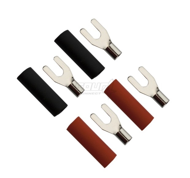 4-690811 Fork connector   2,5mm2 M3 2x – Red+ 2x – Black