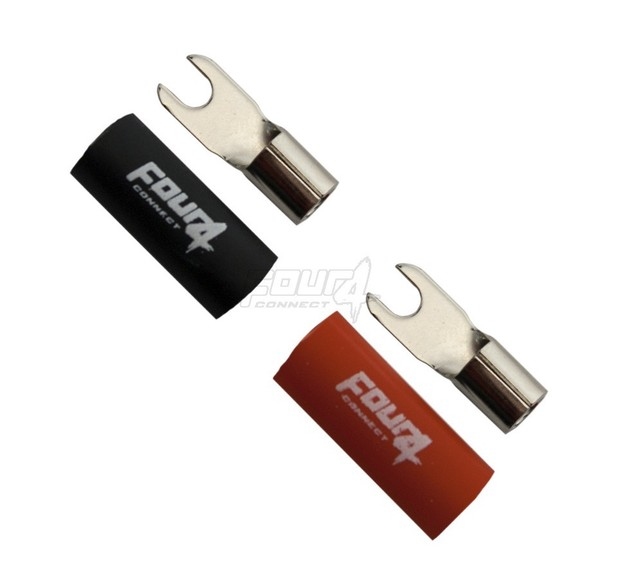 4-690816 Fork connector   10mm2 M4 1x – Red+ 1x – Black