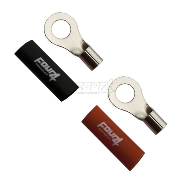 kabeloog 10mm2 M8 1x Rood+ 1x zwart