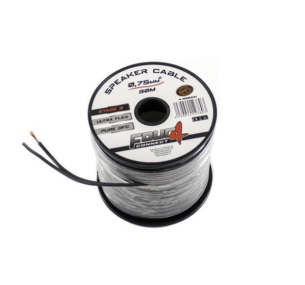 FOUR Connect STAGE2 2×0.75mm2 30m minispool  OFC speaker cable