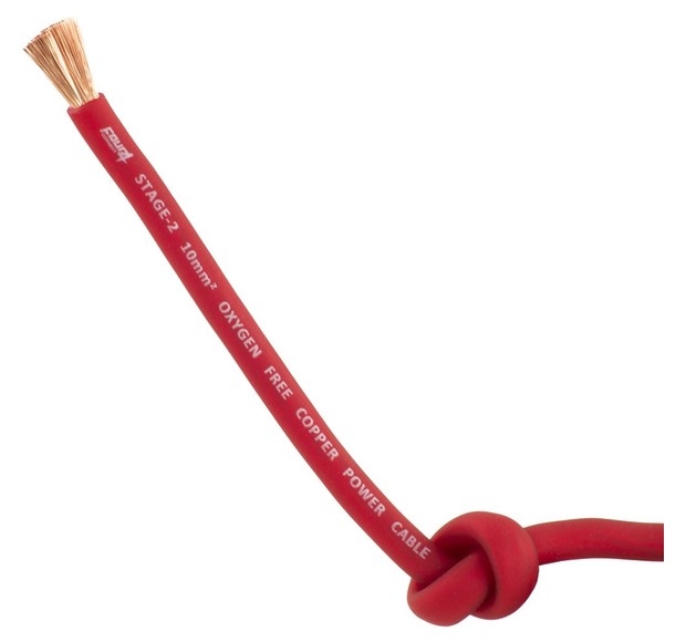 STAGE2 10mm2 power cable satin red OFC 50m
