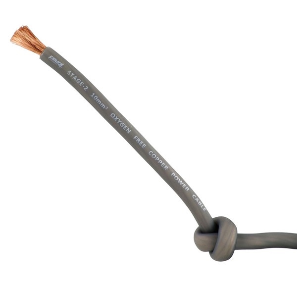 STAGE2 10mm2 power cable satin silver OFC 1 meter