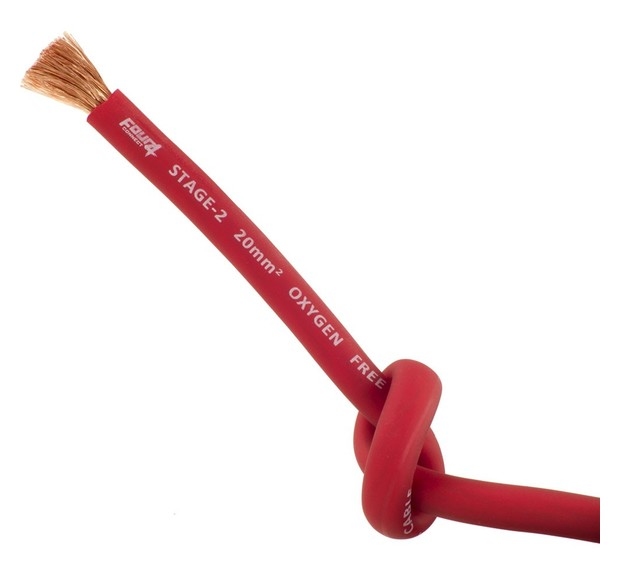 STAGE2 20mm2 power cable satin red OFC  1 meter