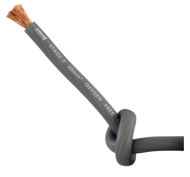STAGE2 20mm2 power cable satin silver OFC 1 meter